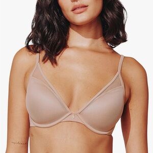 Thirdlove Uplift Plunge Bra Taupe, size 38B